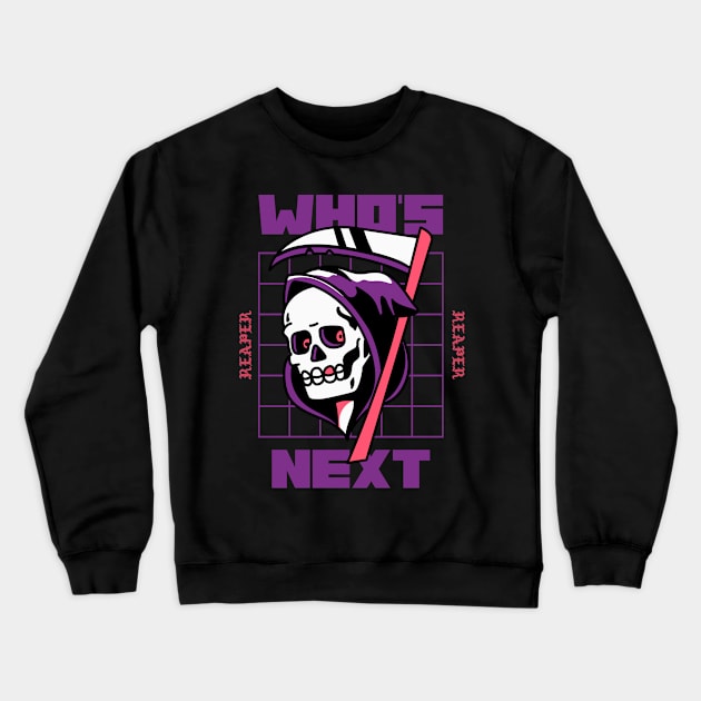 Who's Next Grim Reaper Grimreaper Tattoo Art Crewneck Sweatshirt by Tip Top Tee's